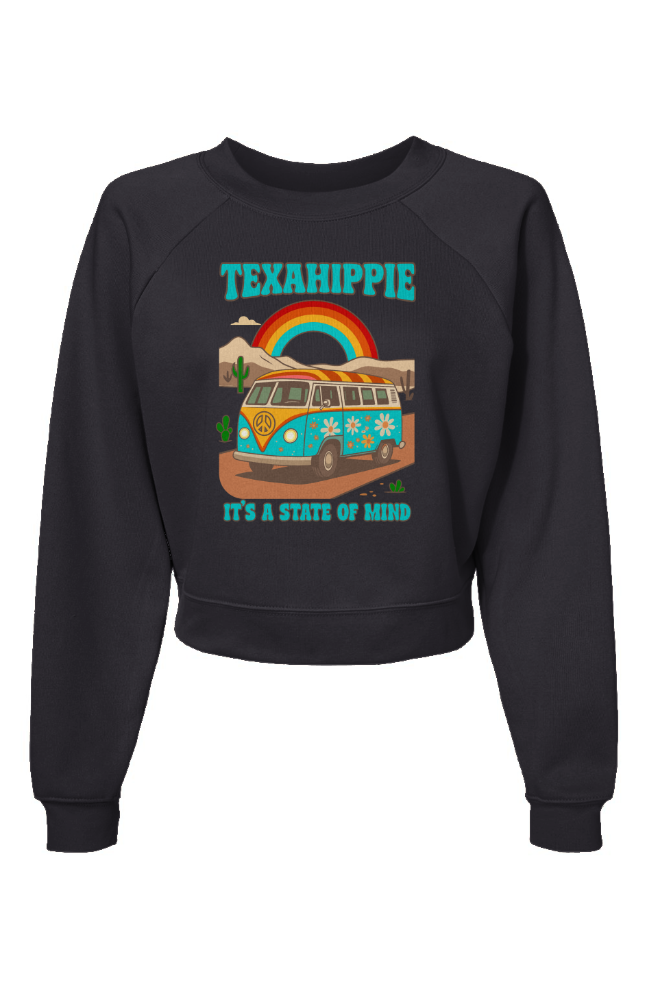 Texahippie Van Life Raglan Pullover Fleece Sweatshirt
