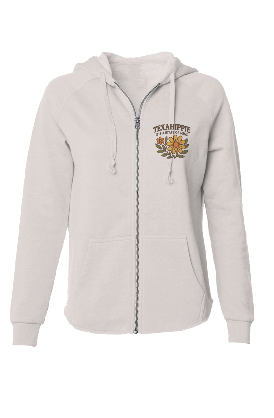 Texahippie Road Trippin Womens Lightweight Wash Zip Hoodie