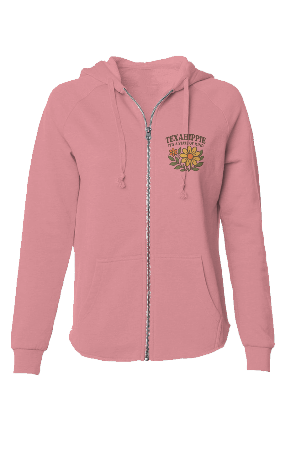 Texahippie Road Trippin Womens Lightweight Wash Zip Hoodie