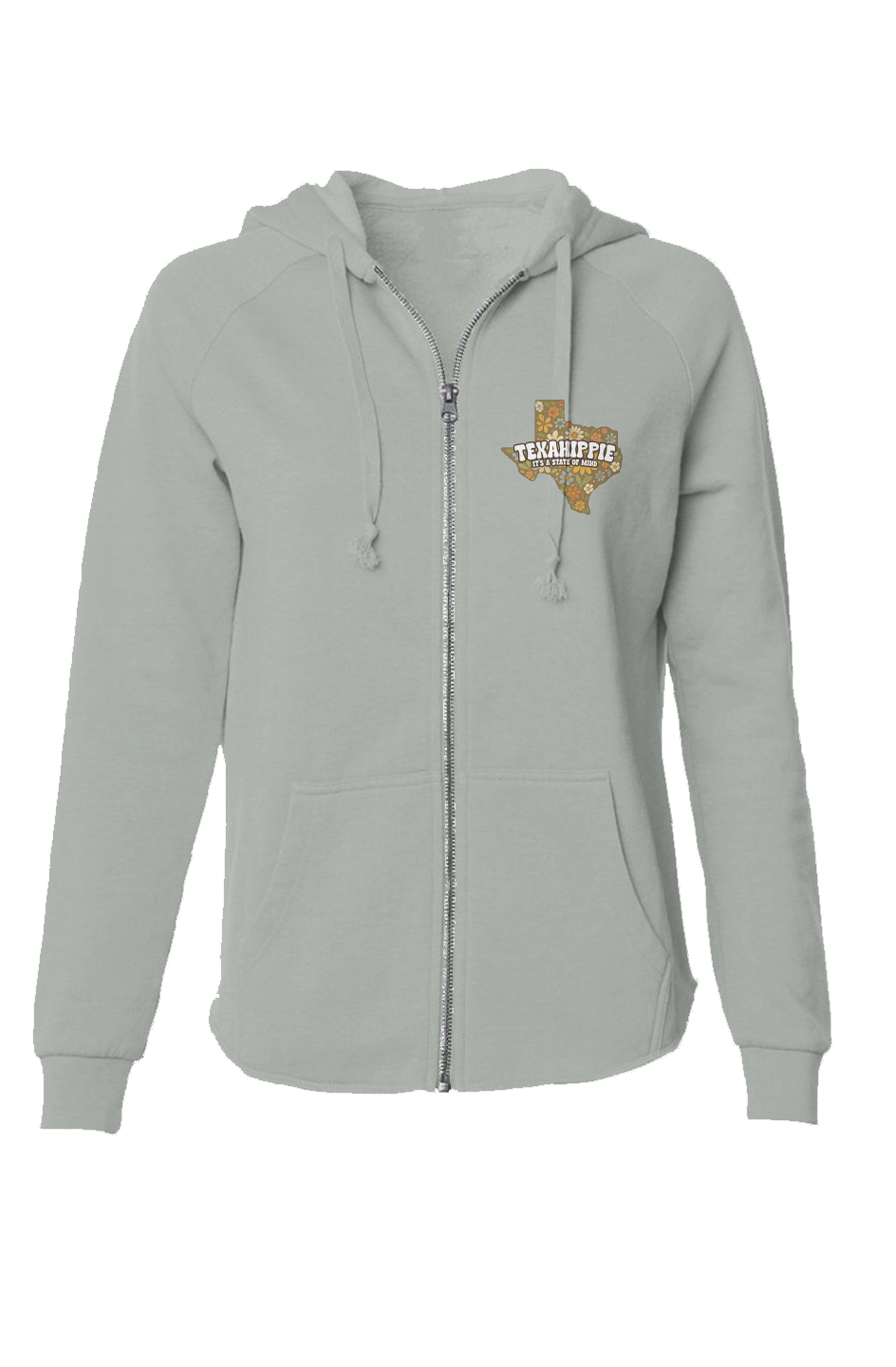 Texahippie State of Mind Womens Lightweight Wash Zip Hoodie