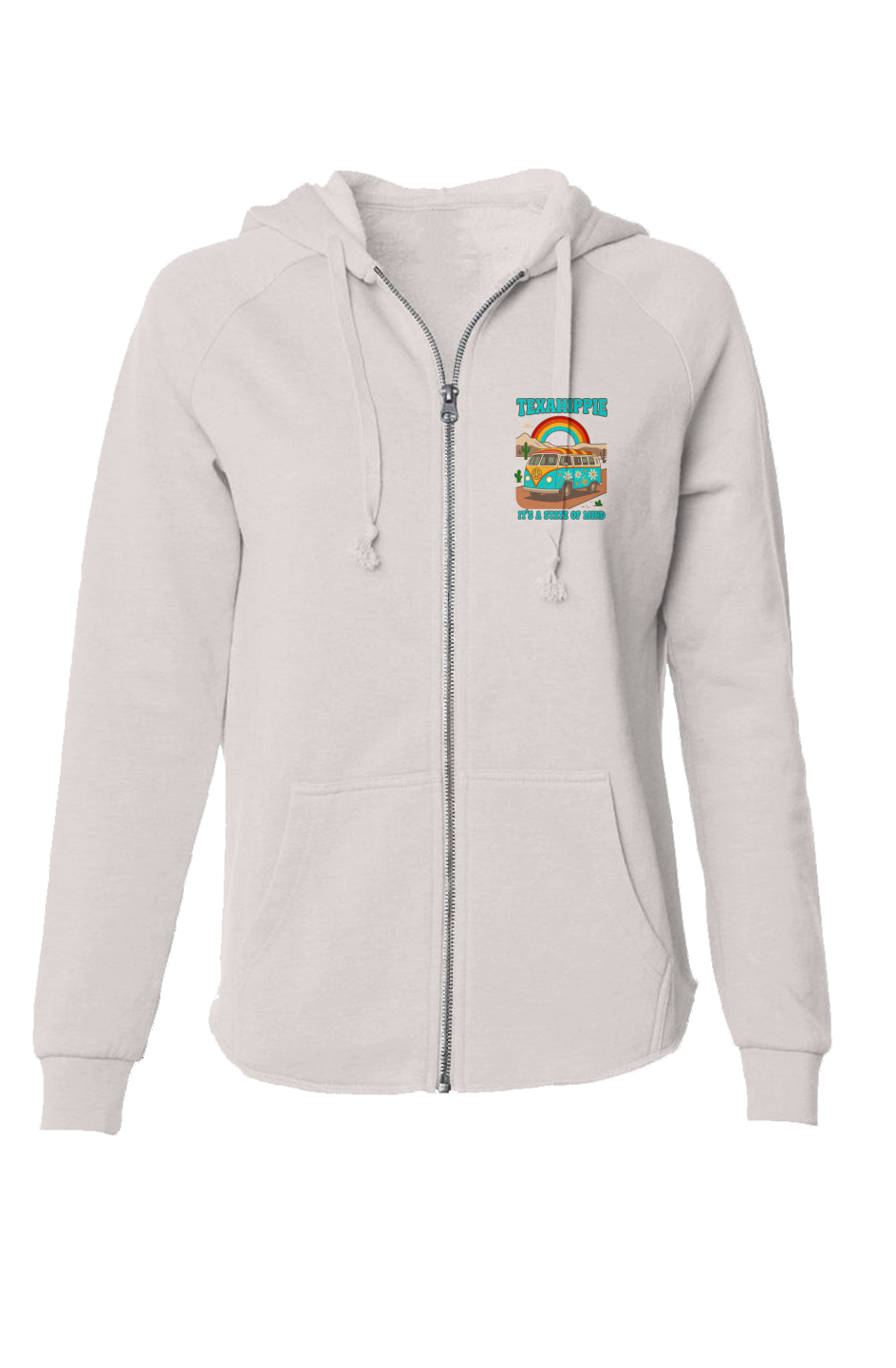 Texahippie Van Life Womens Lightweight Wash Zip Hoodie