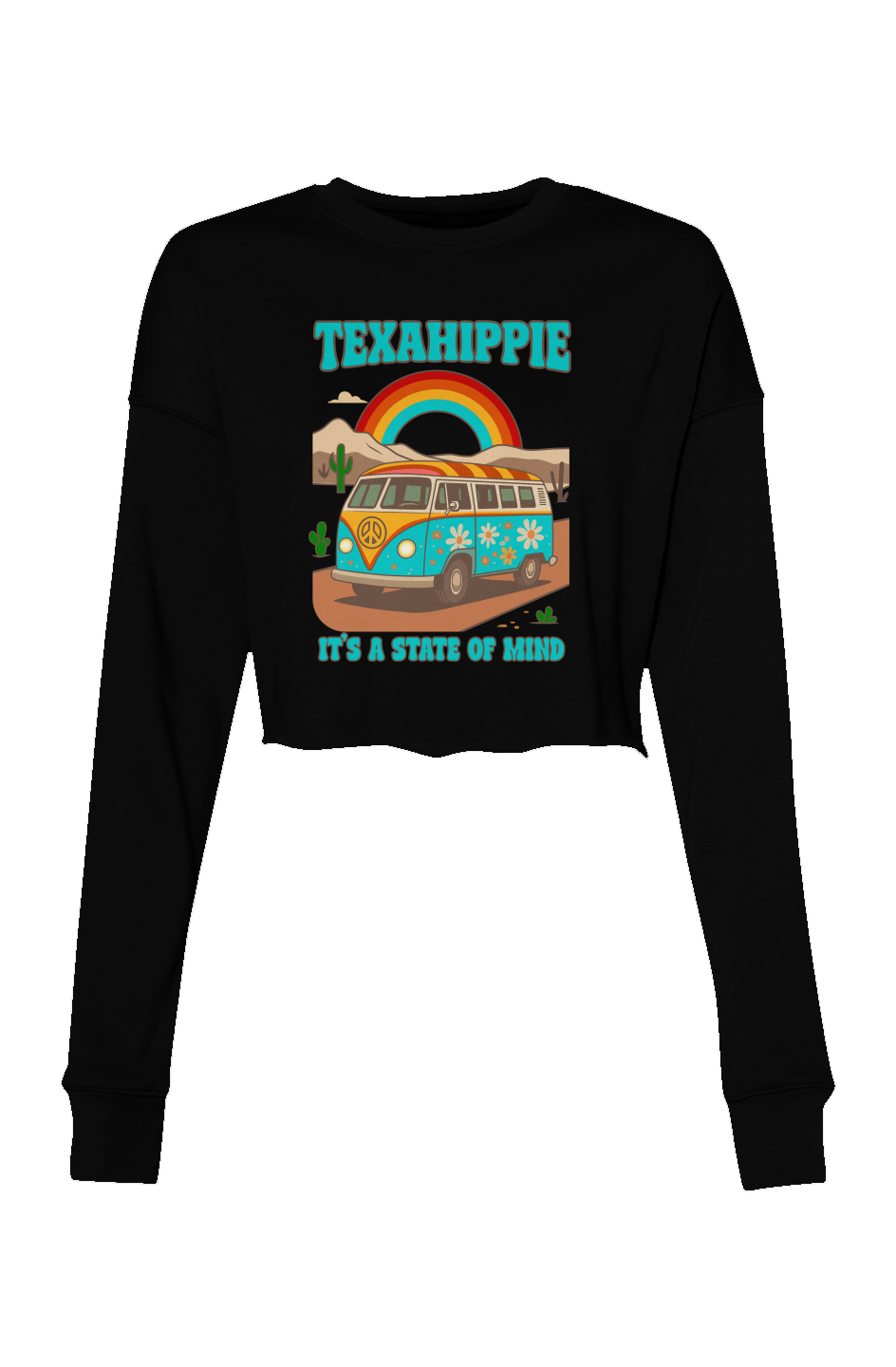 Texahippie Van Life Crop Crew Fleece