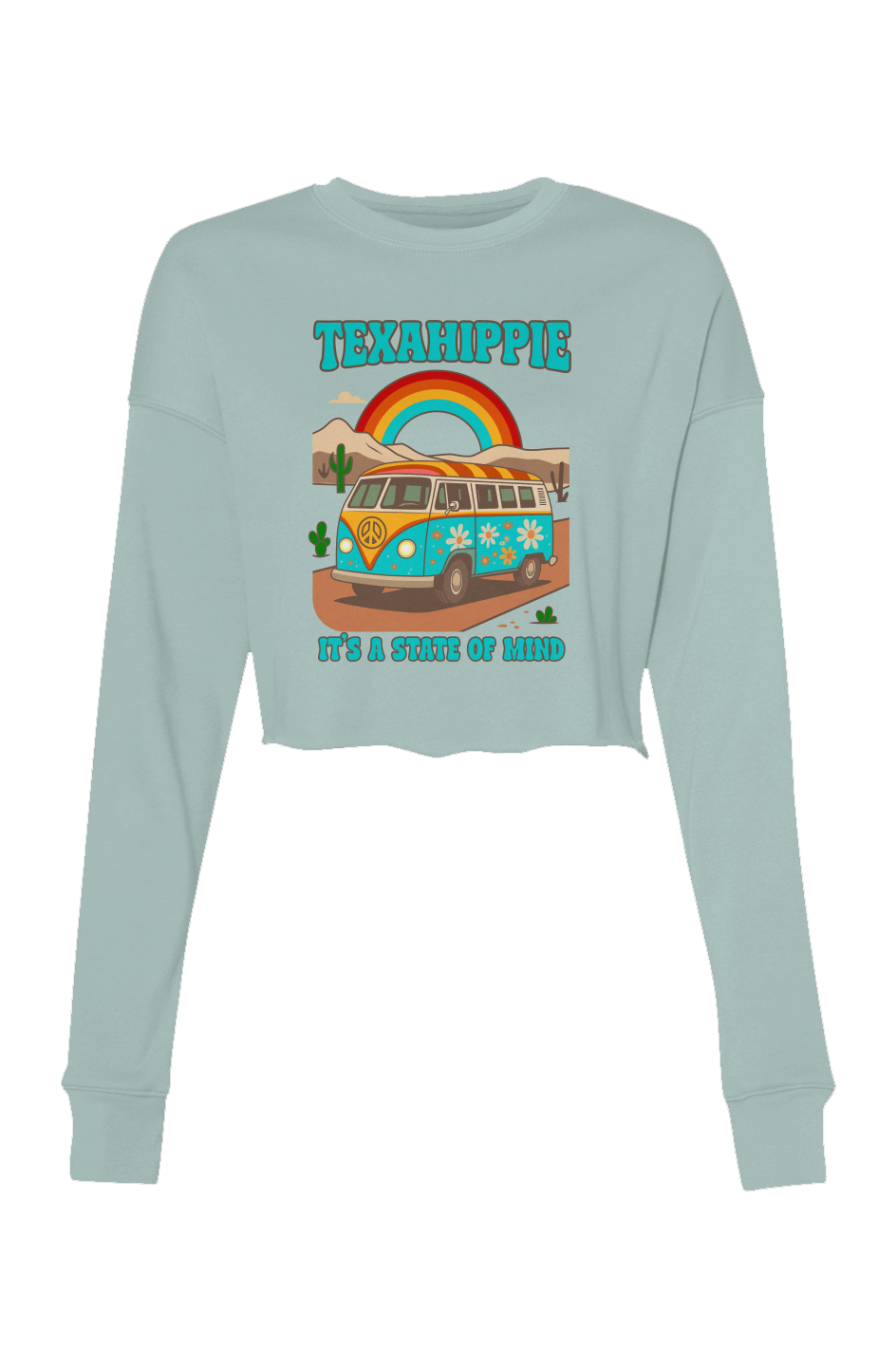 Texahippie Van Life Crop Crew Fleece