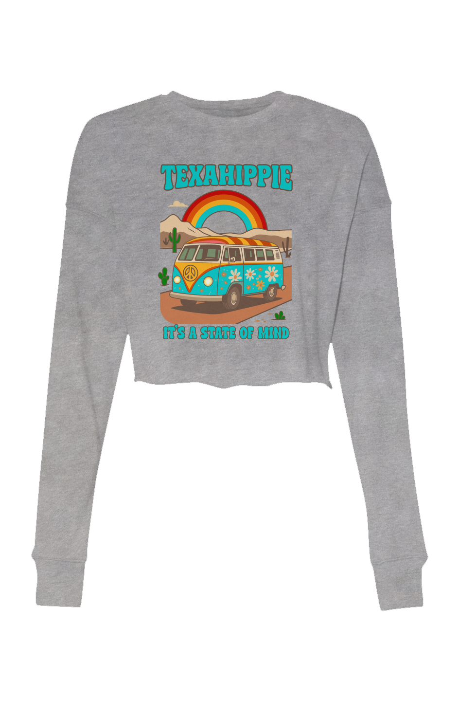 Texahippie Van Life Crop Crew Fleece